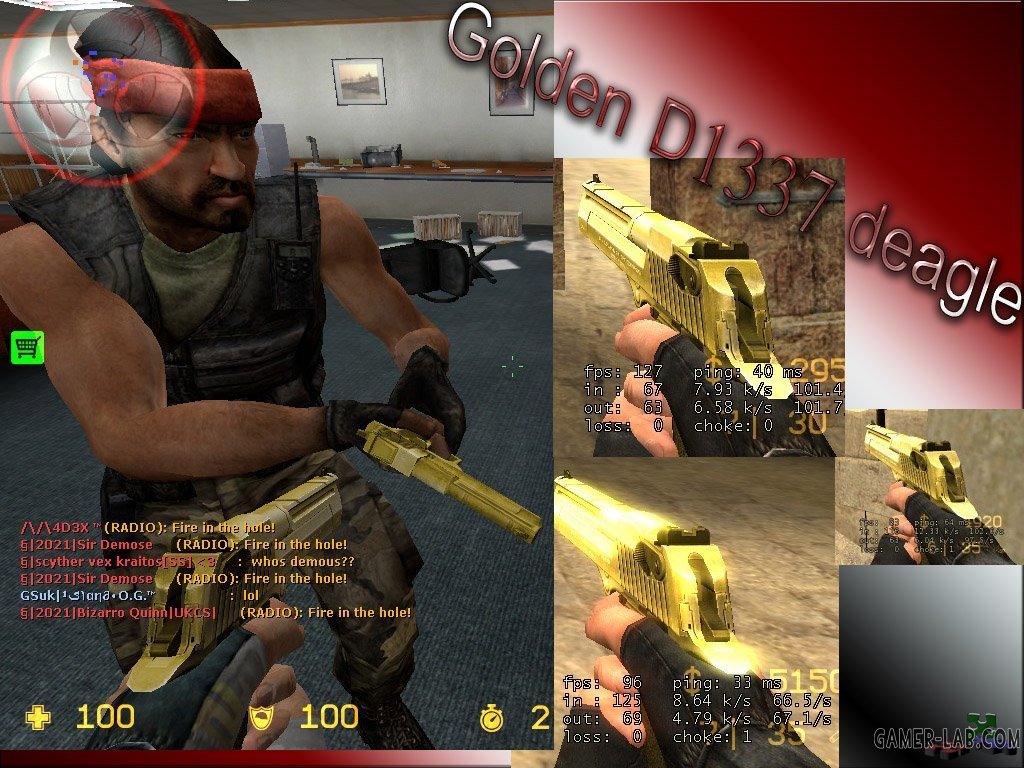 CSS]Golden D1337 (standard) Deagle - Desert Eagle - Counter-Strike: Source  - Модели оружия - Склад SOURCE (HL2) -