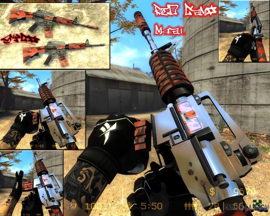 Red_Camo_M4A1 - M4A1 - Counter-Strike: Source - Weapon models - Source ...