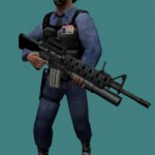 Barney with M16 (fixed Face)