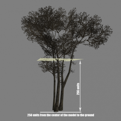 4 дерева из Left 4 Dead в одной модели