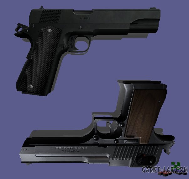 Colt M1911 .45 ACP & IMI Desert Eagle .50 AE - Dual pistols - The ...