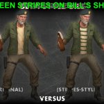 Green Stripes on Bill&acute;s Shirt