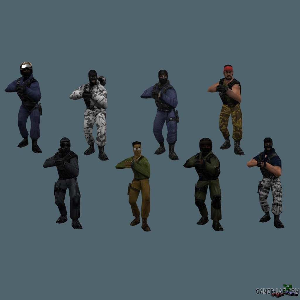 Original CS Player Models - Packs - Counter-Strike 1.6 - Player models -  Goldsrc Warehouse (HL1) - Оригинальные модели у которых есть анимация  разрыва головы