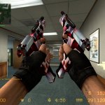 red white black mist